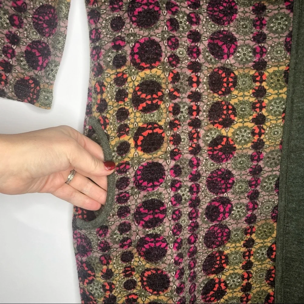 PAPILLON mini shift dress in green, black, pink, and gold S - Picture 6 of 10